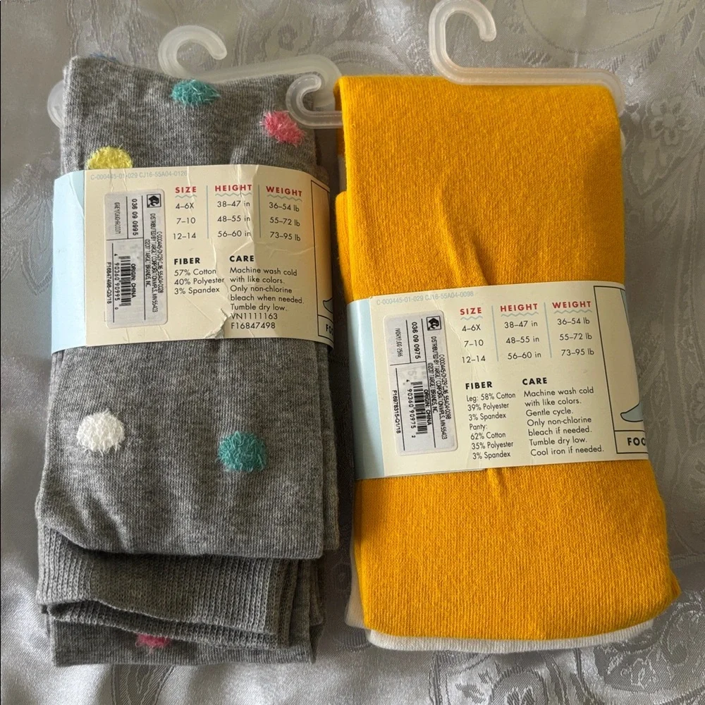 NEW- 2 pairs of Cat & Jack Gray and Multicolor Sweater Tights